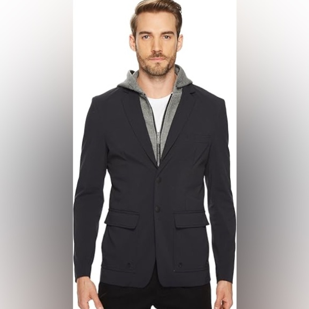 NWT. Blanc Noir Men Black/Gray Weekender Blazer/Jacket. Size XXL.